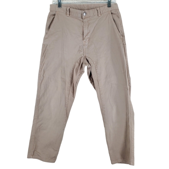 All About Eve Capri Pants Womens 10 Khaki Hi Rise Bareback Stretch (29x24.5) - Picture 1 of 13